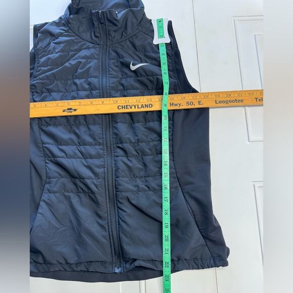 Black Nike Running Quilted Collared Jacket Vest Womens Size Large L - Picture 4 of 5